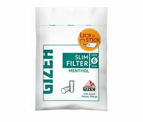 FILTROS GIZEH SLIM MENTHOL x120u.6mm