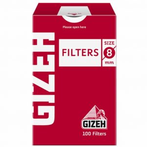 FILTROS GIZEH CAJA 8mm 100u.(rojo)