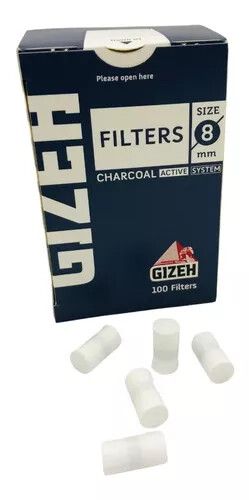 FILTROS GIZEH CAJA CARBON ACTIVADO 8mm 100u.