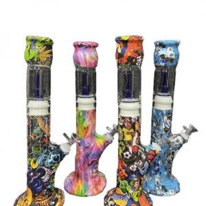 BONG SILICONA GRANDE CON PERCOLADOR GRAFFITY SLC50