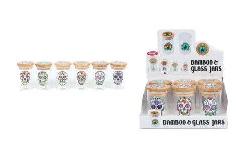 FRASCO VIDRIO CATRINA TAPA BAMBOO